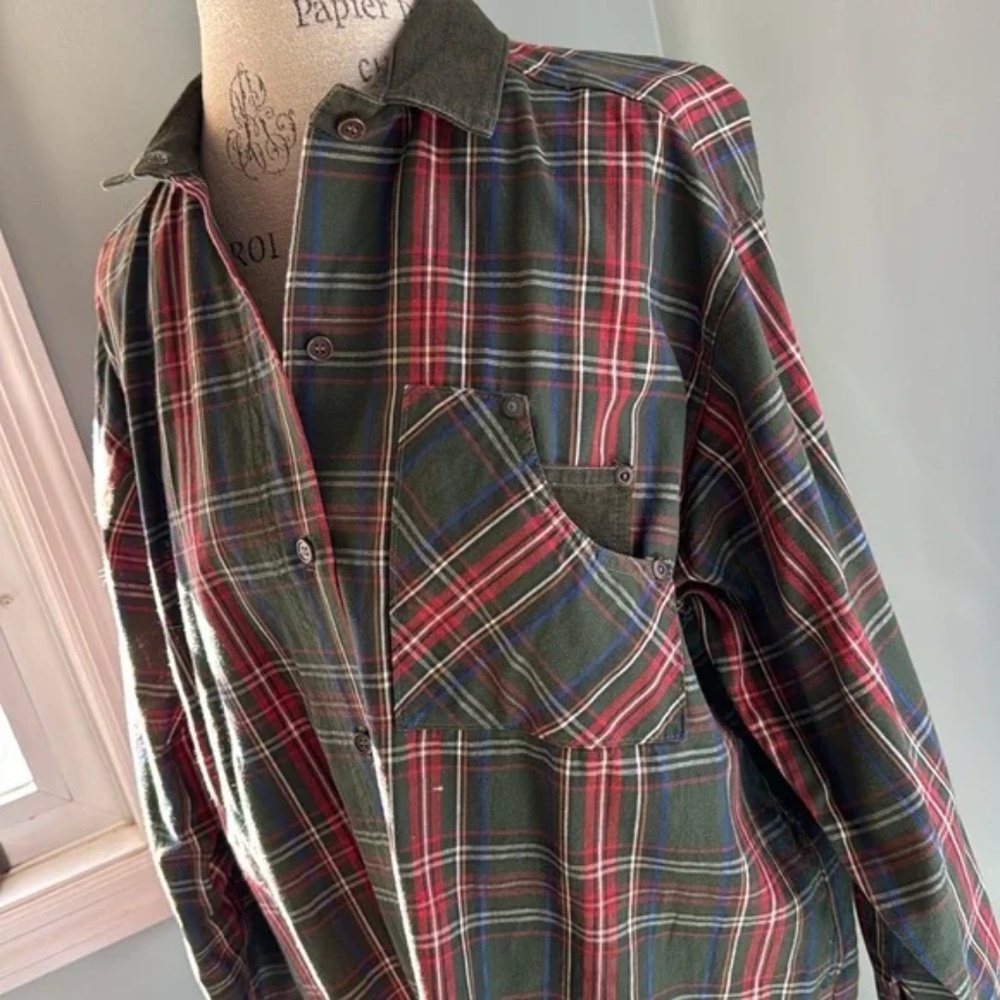 Vintage Intime Cotton Plaid Work Barn Button Down EUC size L